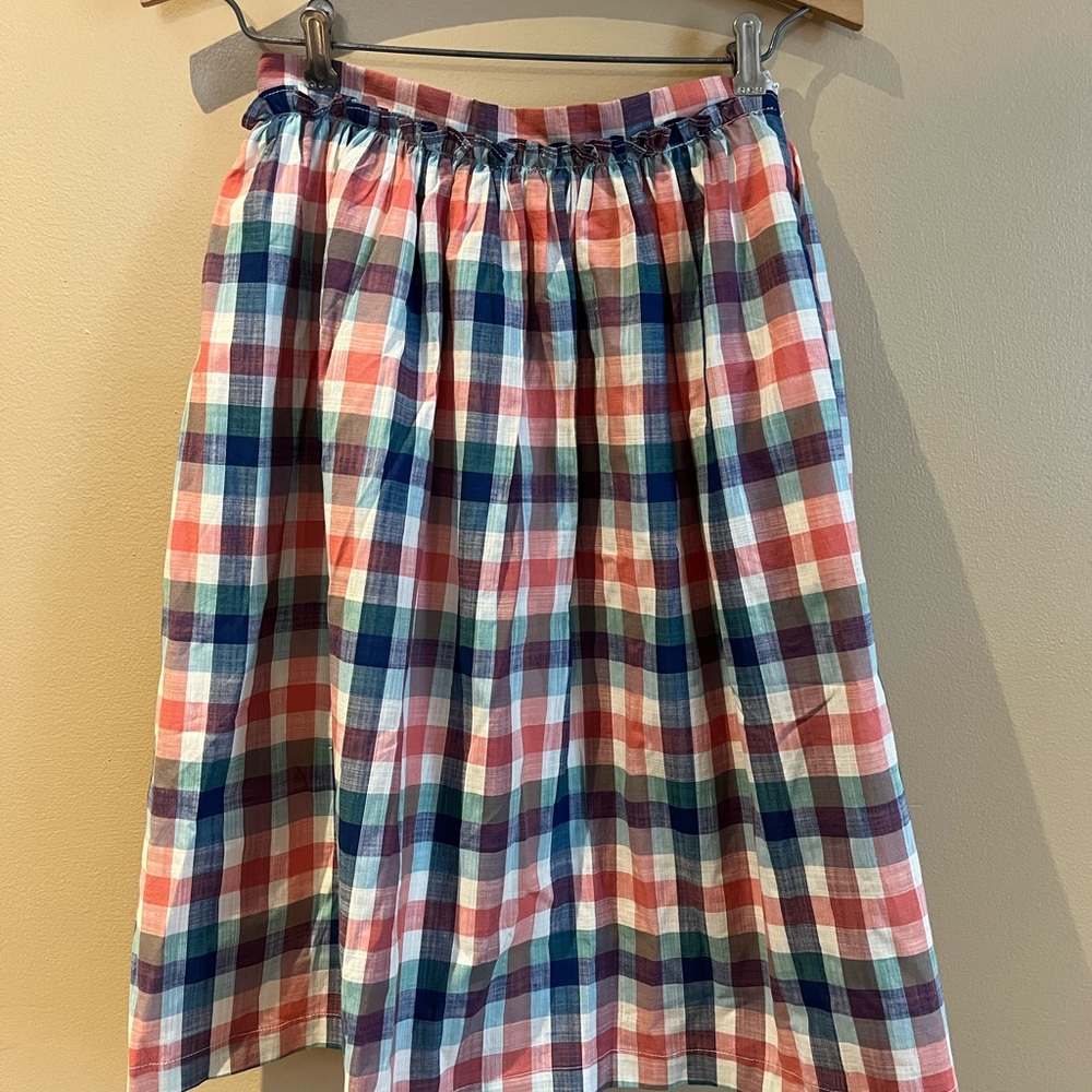 Modcloth Pink and Blue Midi A-Line Skirt